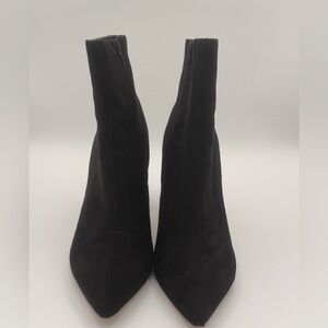 Black Pointed Toe Faux Suede High Heel Booties – Size 11